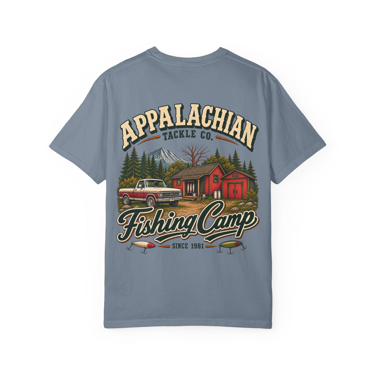 Fishing Camp T-Shirt — Appalachian Fishing Camp Cabin Graphic Tee