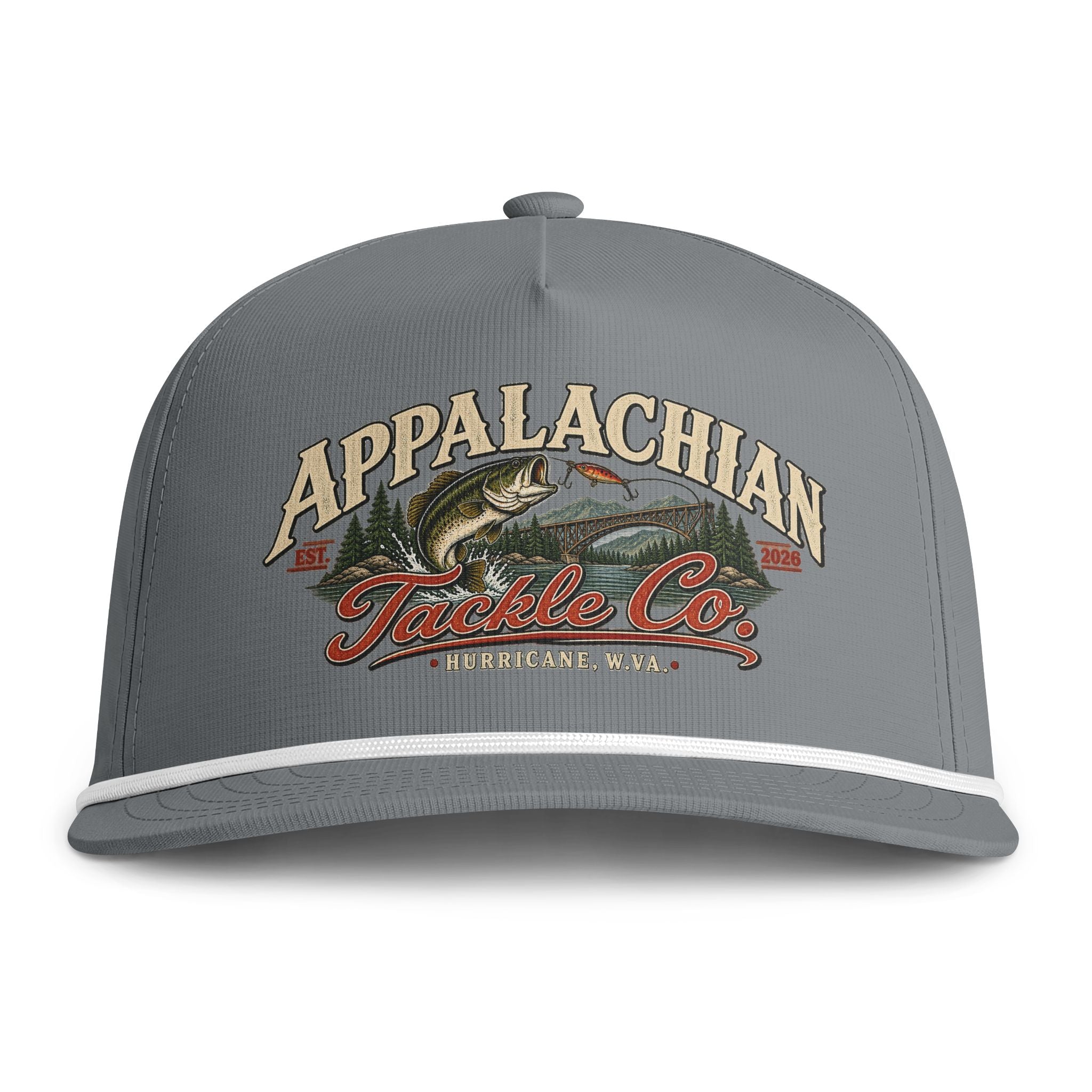 Fishing Snapback Hat — Appalachian Tackle Co. Vintage Bass Logo Cap