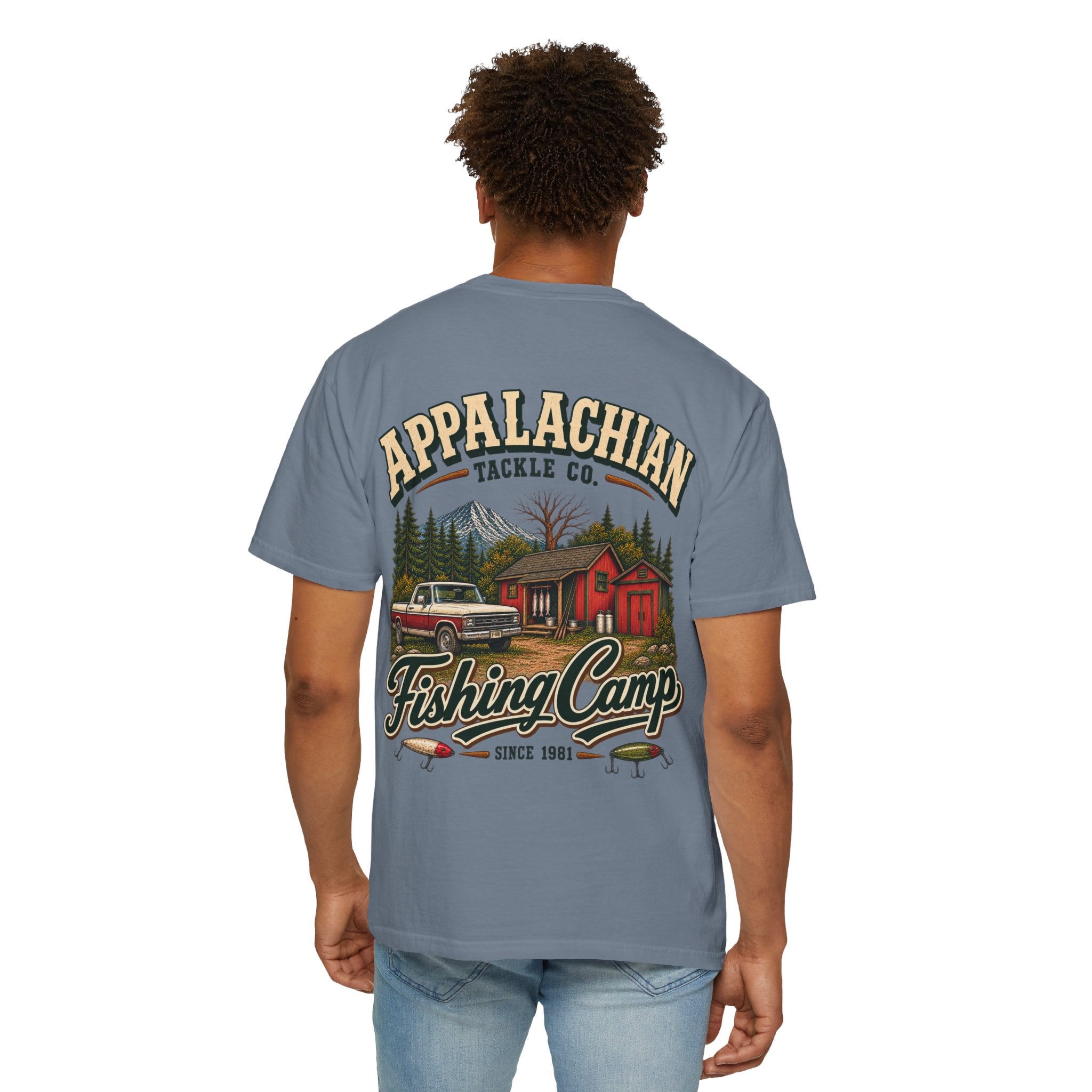 Fishing Camp T-Shirt — Appalachian Fishing Camp Cabin Graphic Tee