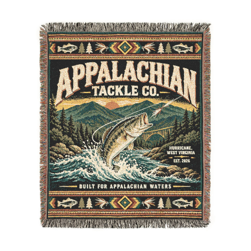 Appalachian Tackle Co. Woven Blanket – Vintage Fishing Throw