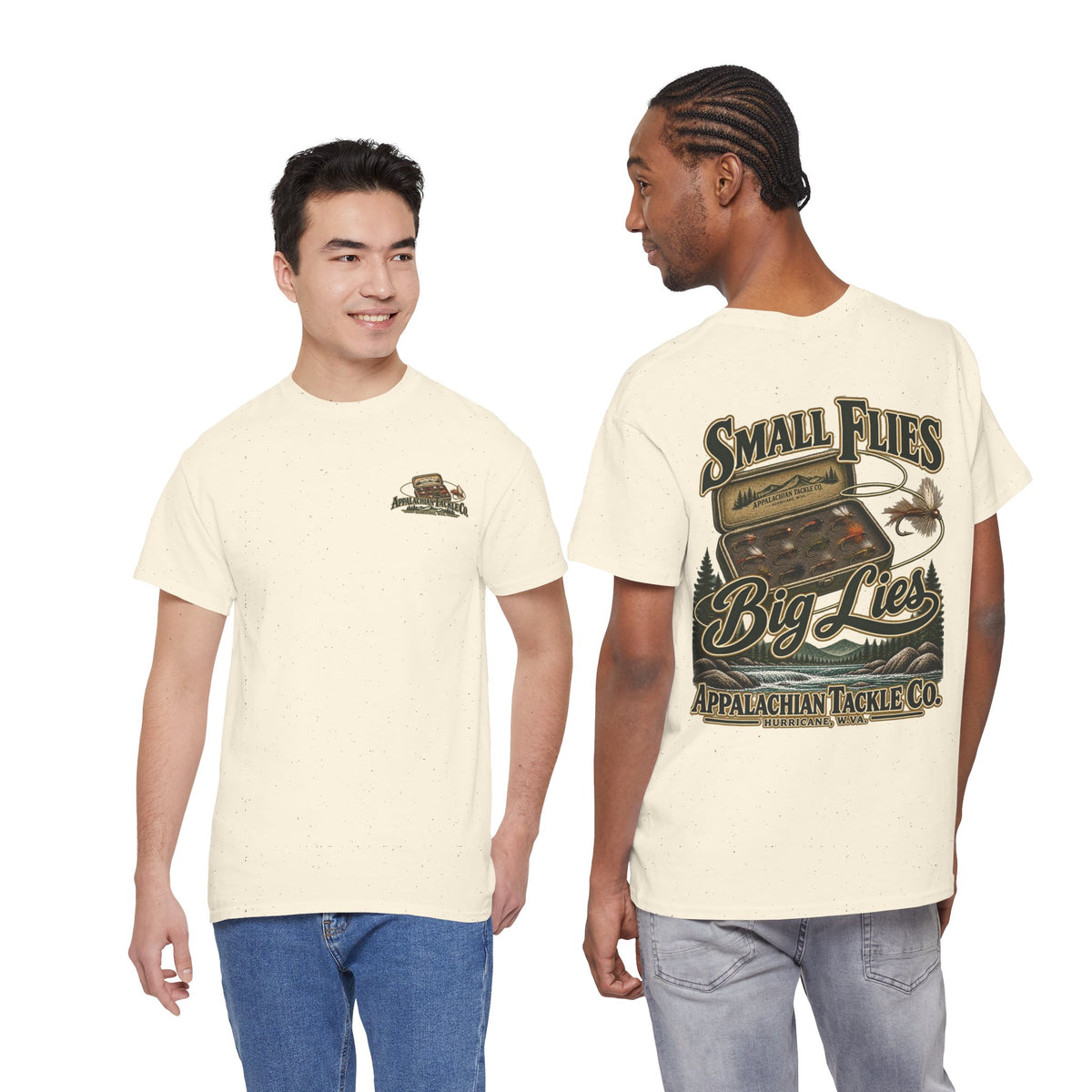 The Fly Series — "Small Flies, Big Lies" Appalachian Tackle Co. Graphic Tee