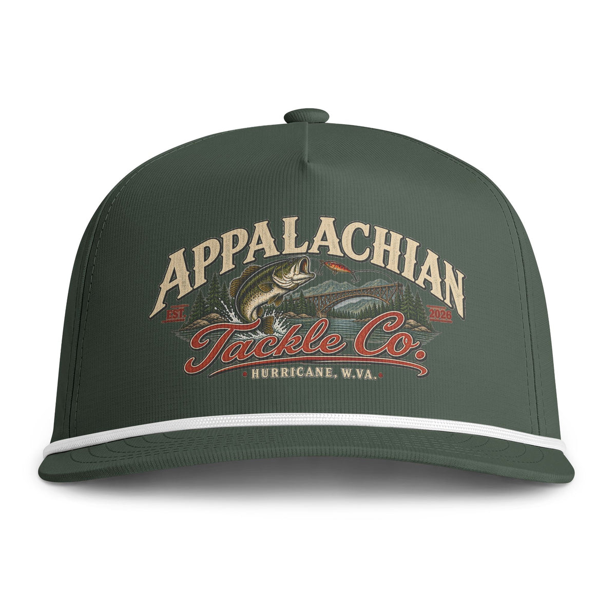Fishing Snapback Hat — Appalachian Tackle Co. Vintage Bass Logo Cap