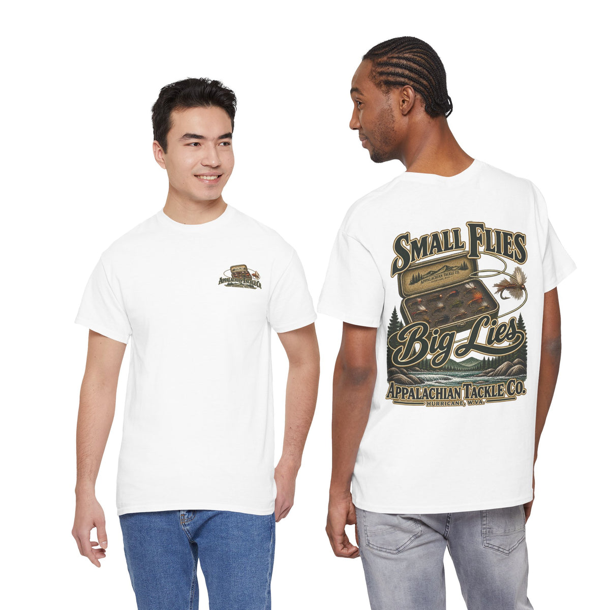 The Fly Series — "Small Flies, Big Lies" Appalachian Tackle Co. Graphic Tee