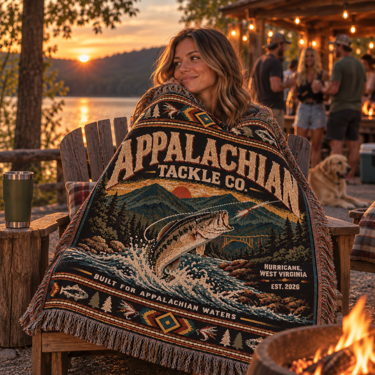 Appalachian Tackle Co. Woven Blanket – Vintage Fishing Throw
