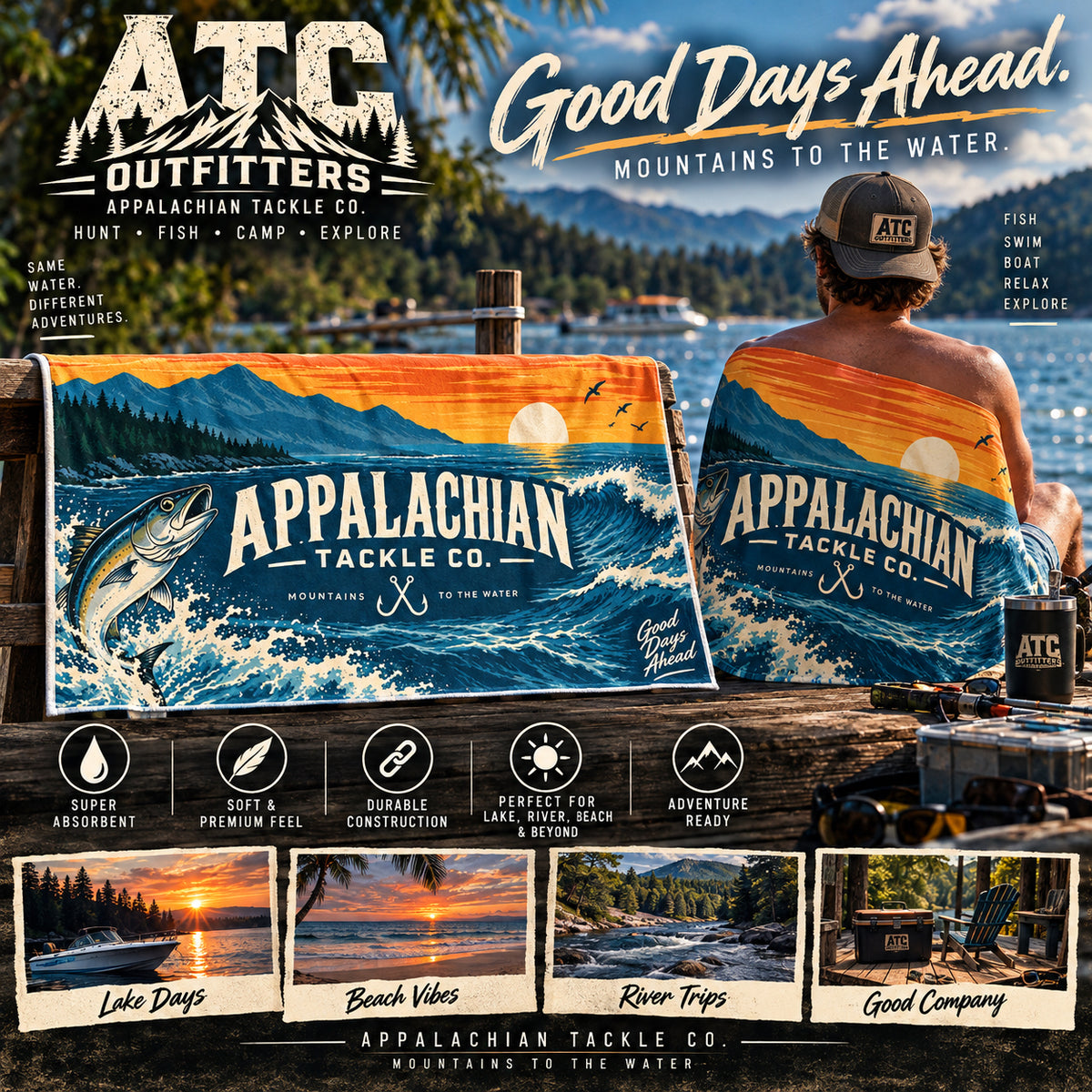 Appalachian Tackle Co - “Anywhere It’s Wet” Towel