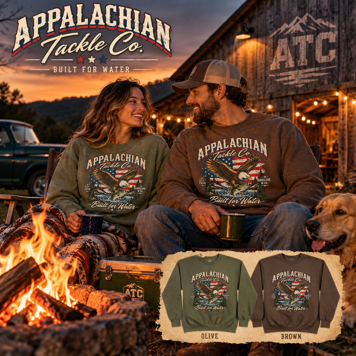 ATC - Built For Water ‘Merica - Unisex EcoSmart® Crewneck Sweatshirt - Built For Water ‘Merica