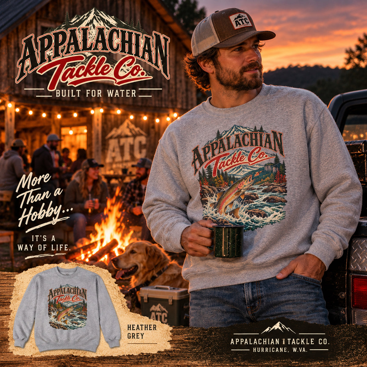 - Appalachian Tackle Co. — Wild Ride Vintage CrewneckUnisex Heavy Blend™ Crewneck Sweatshirt