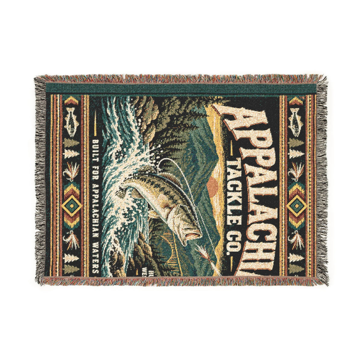 Appalachian Tackle Co. Woven Blanket – Vintage Fishing Throw