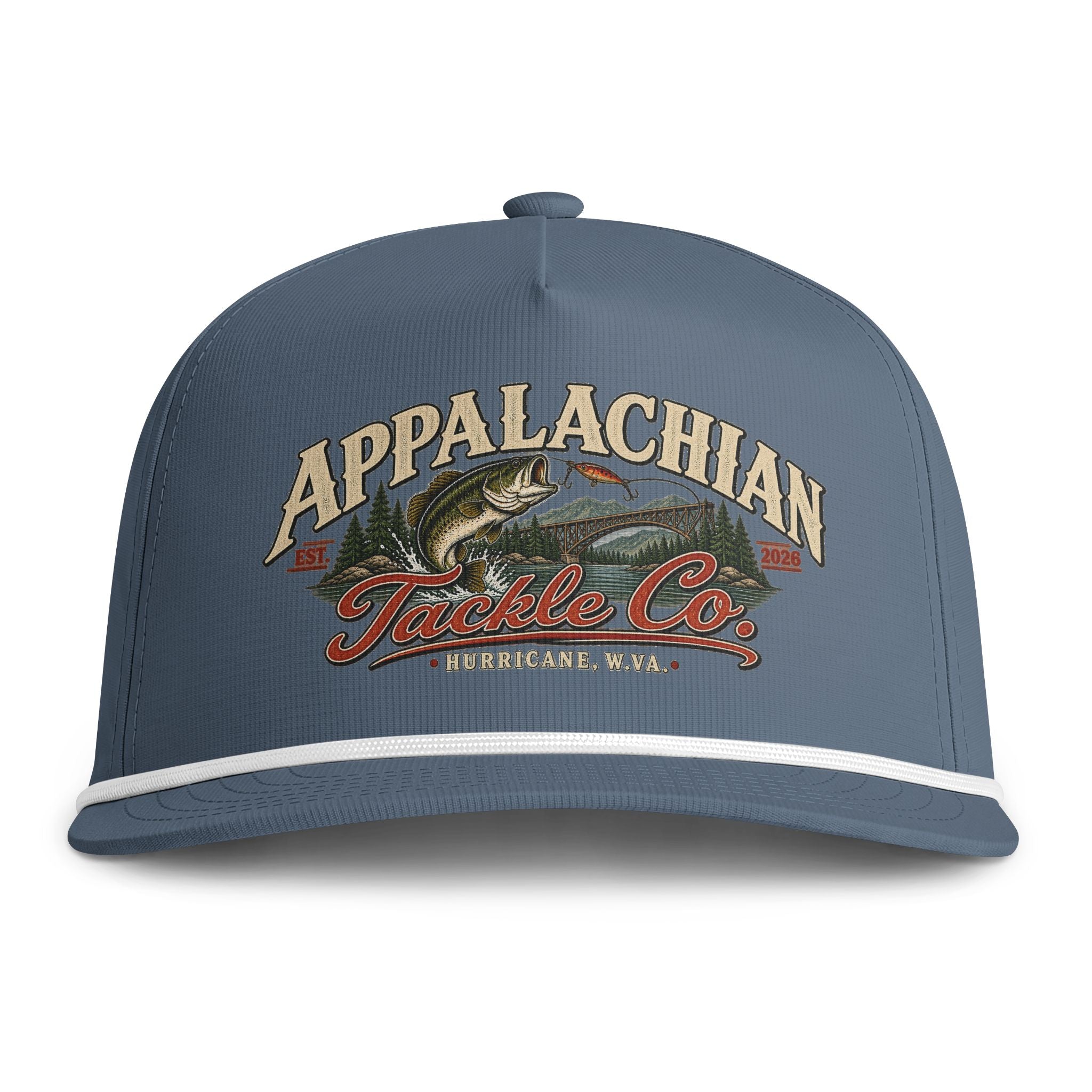 Fishing Snapback Hat — Appalachian Tackle Co. Vintage Bass Logo Cap