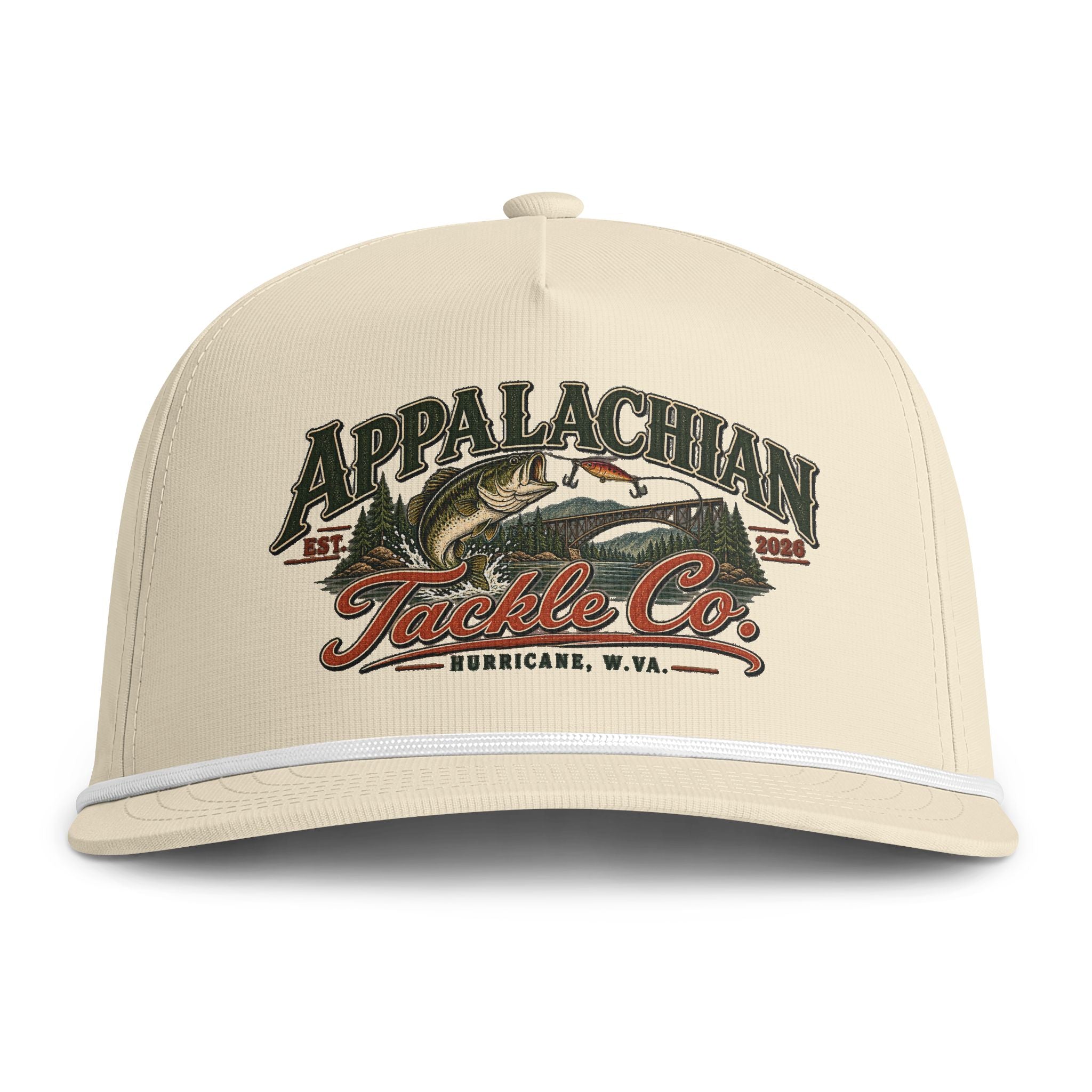 Fishing Snapback Hat — Appalachian Tackle Co. Vintage Bass Logo Cap