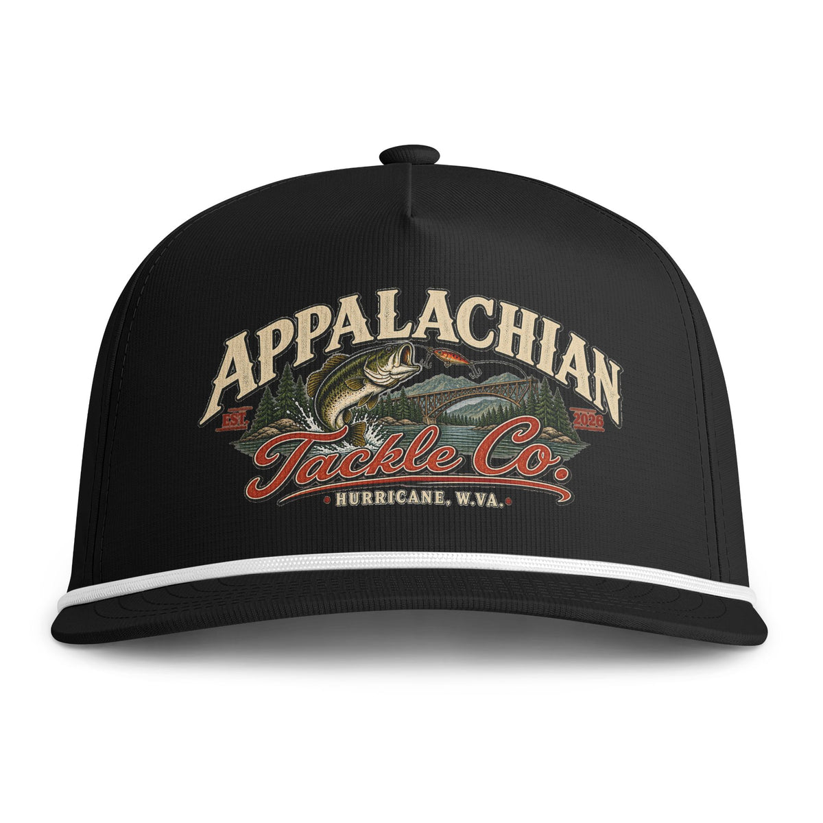 Fishing Snapback Hat — Appalachian Tackle Co. Vintage Bass Logo Cap