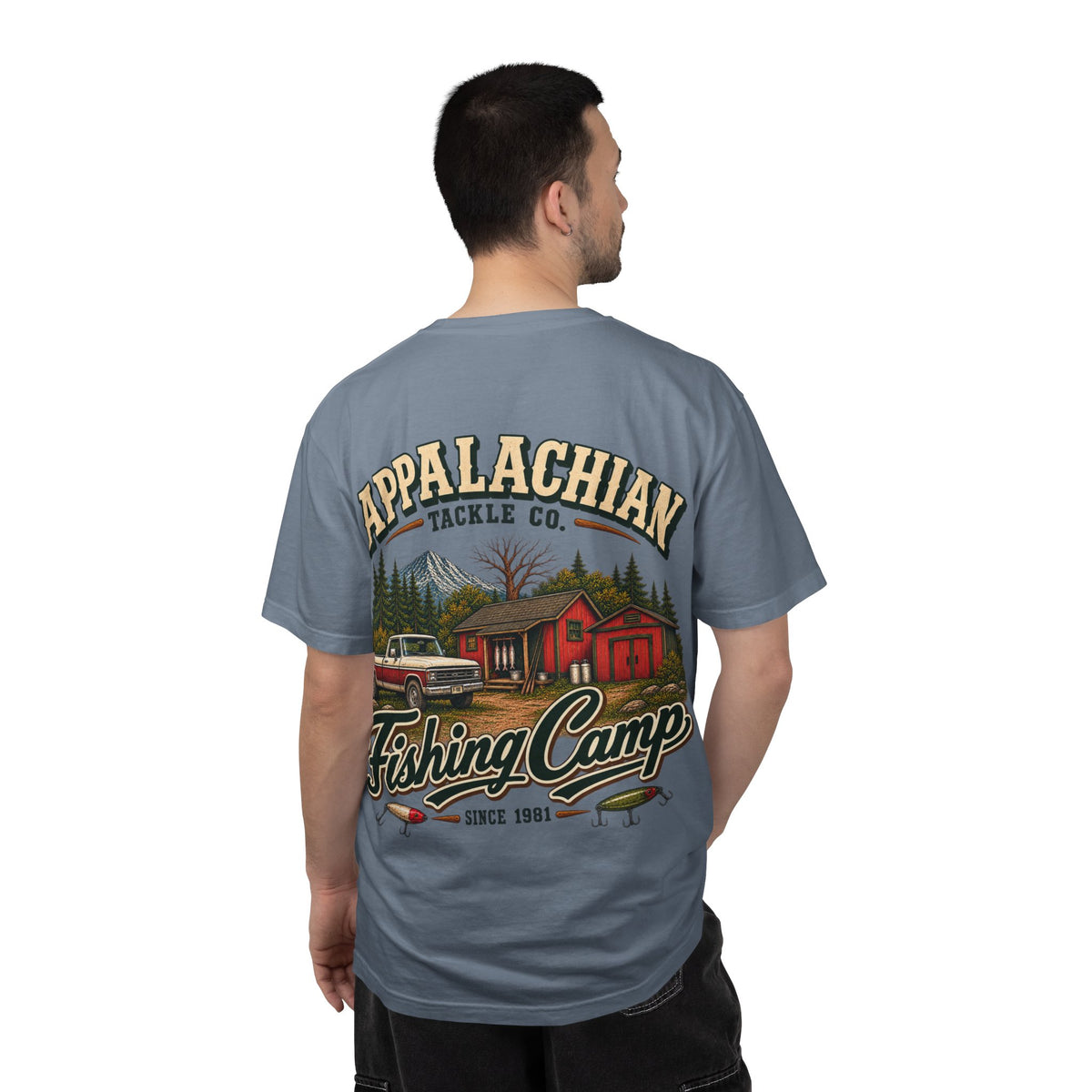 Fishing Camp T-Shirt — Appalachian Fishing Camp Cabin Graphic Tee